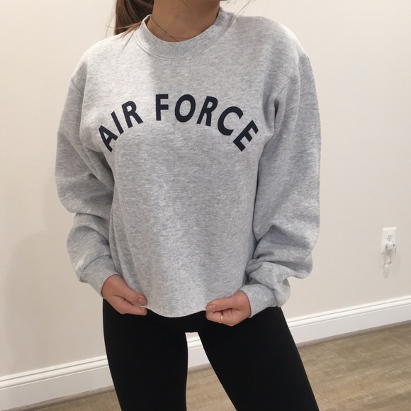 Grey Air Force Cropped Sweatshirt 
